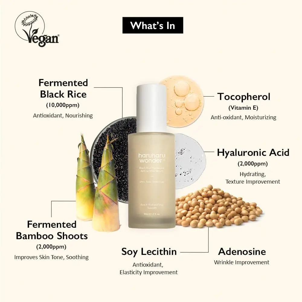 Haruharu Wonder Black Rice Hyaluronic Anti - wrinkle Serum 50ml by haruharu wonder – Serum & Ampoule