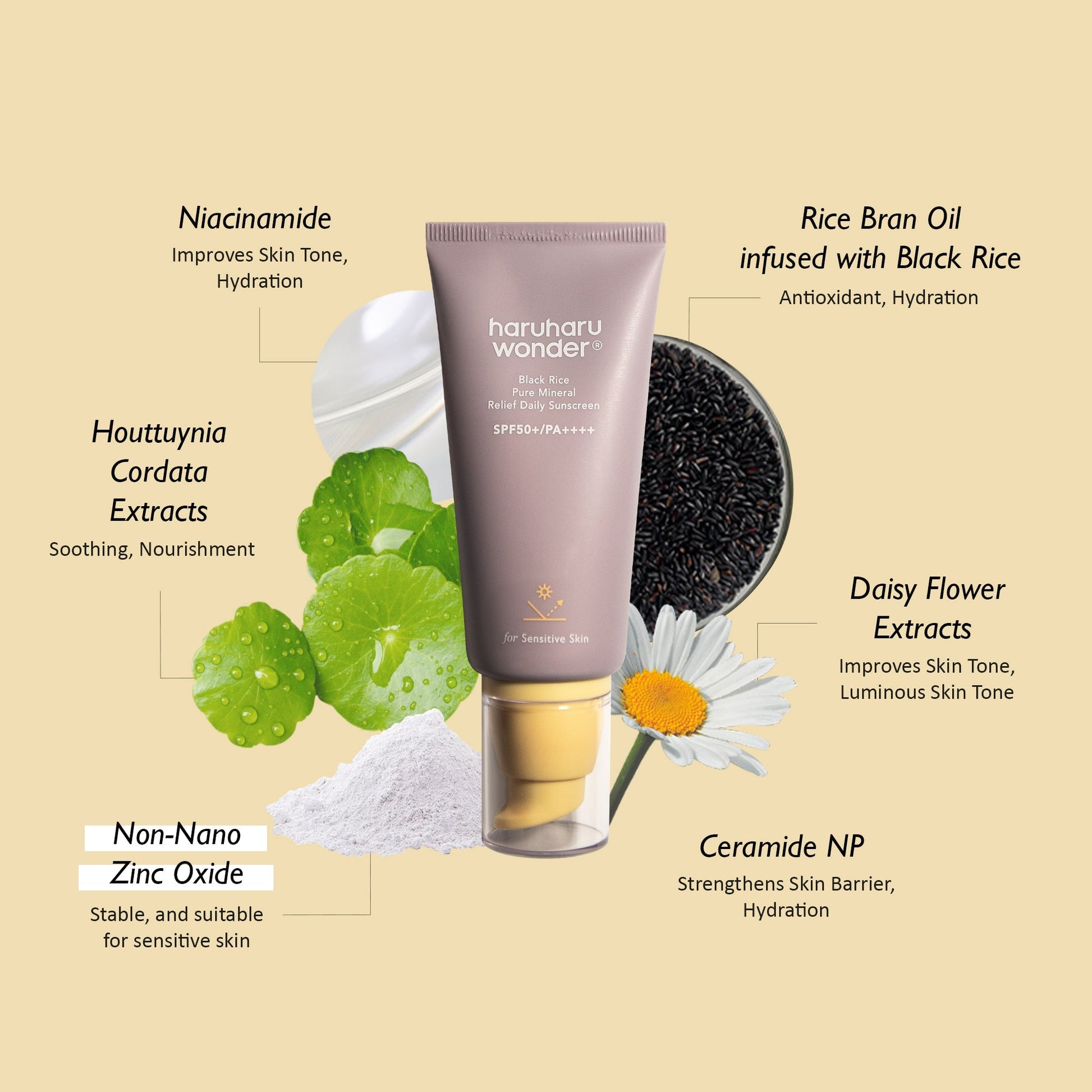Haruharu Wonder Black Rice Pure Mineral Relief Daily Sunscreen SPF50+ PA++++ by haruharu wonder – Sunscreen