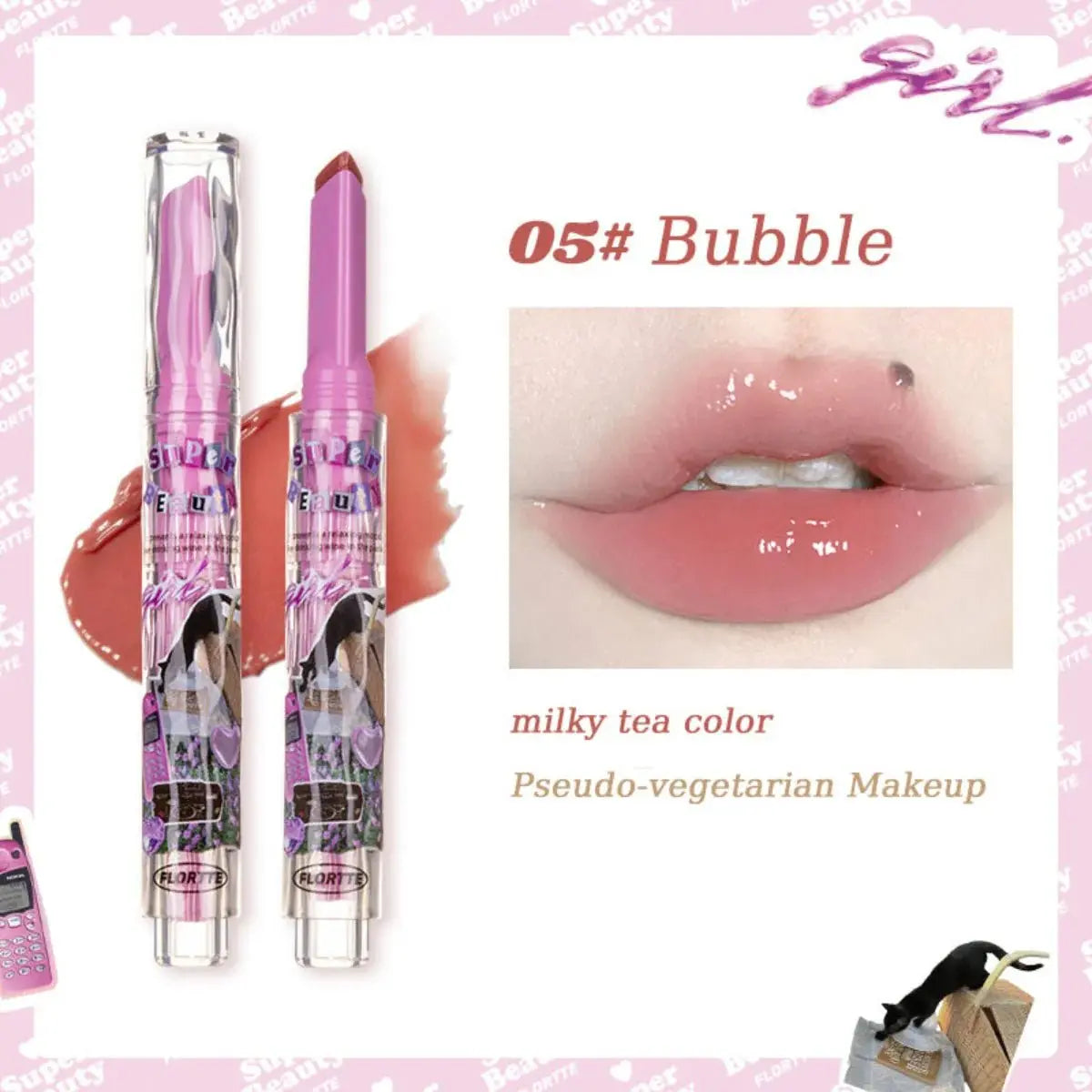 Flortte I Am Super Beauty Jelly Heart Lipstick (6 Colors) by Flortte – Lipstick