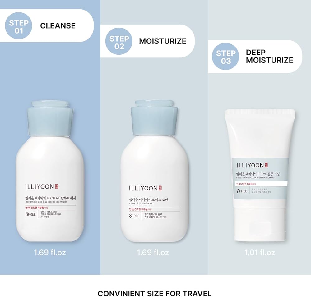 ILLIYOON Ceramide Ato Travel Kit (3 Items) by Illiyoon – Skincare Set