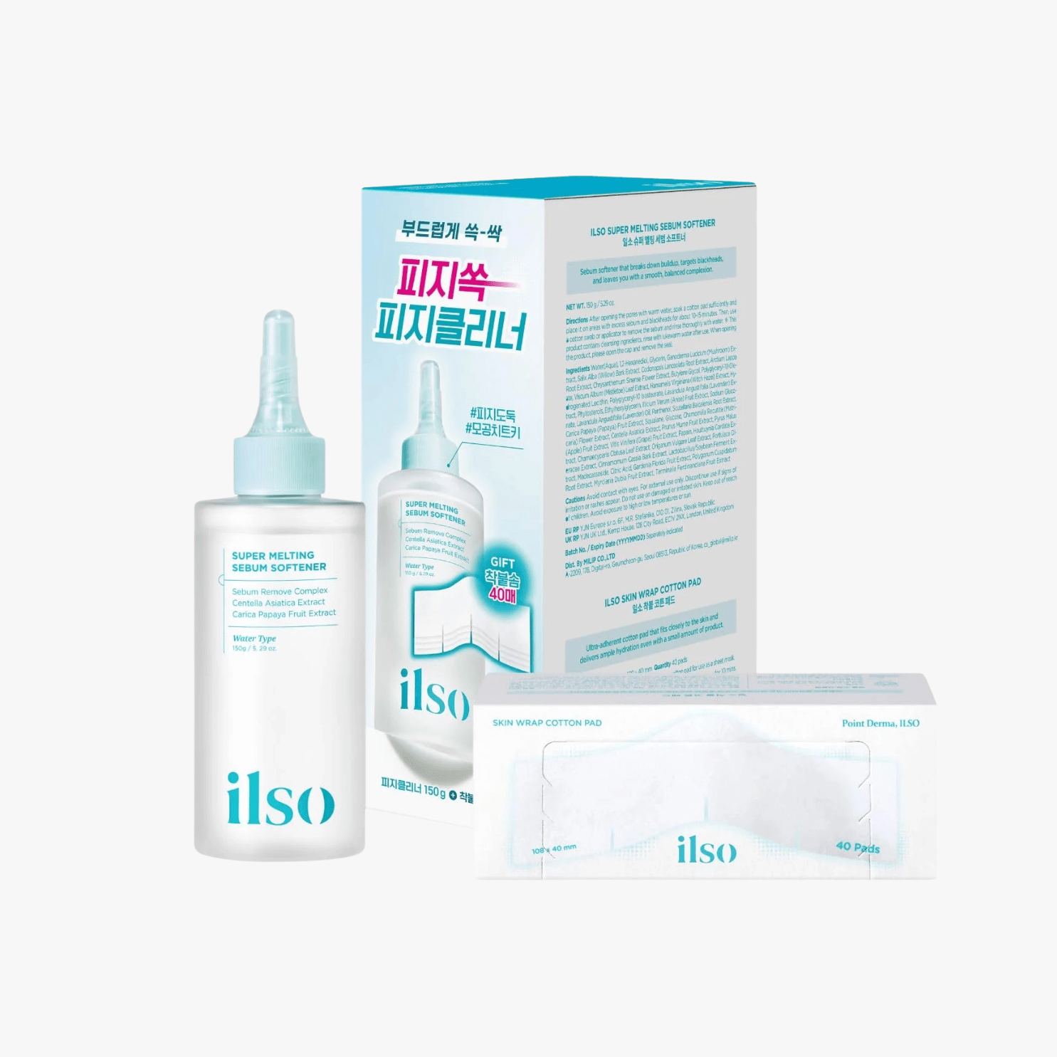 Ilso Super Melting Sebum Softener Special 150ml (COTTON PAD 40pcs) SET by ilso – Toner & Essence