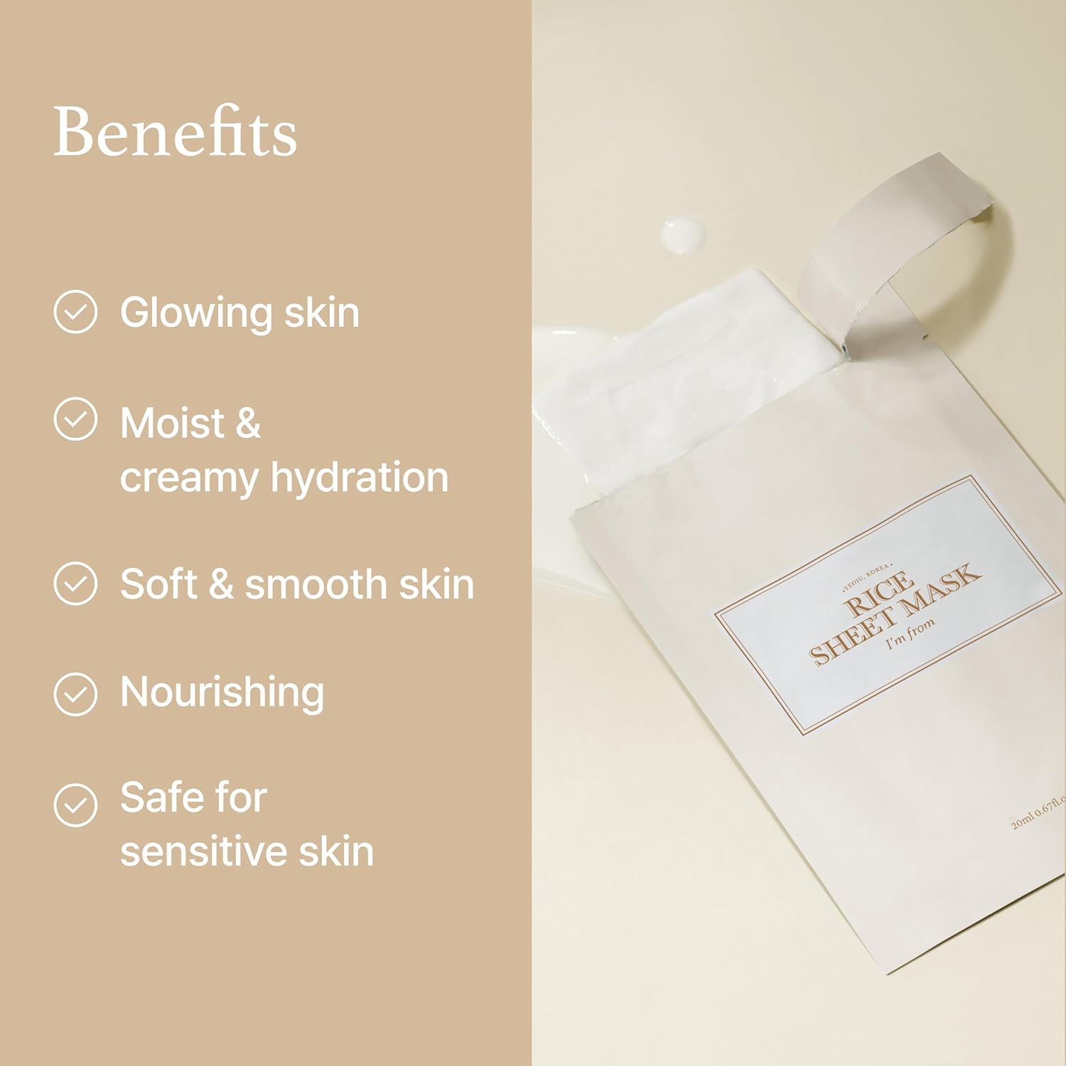 IM FROM Rice Sheet Mask 1pc by I'm From – Sheet Mask
