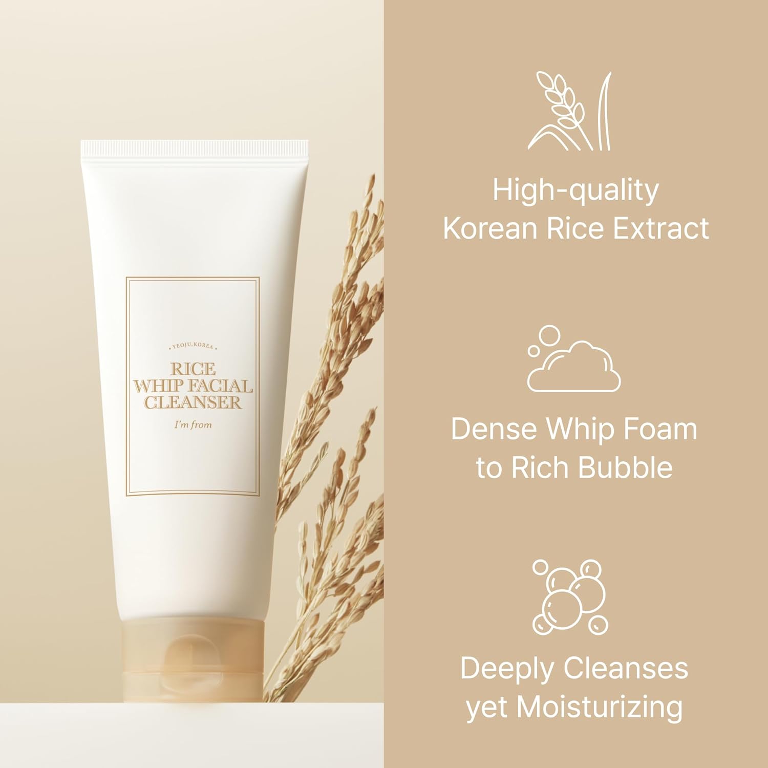 Im From Rice Whip Facial Cleanser 150ml by I'm From – Facial Cleanser