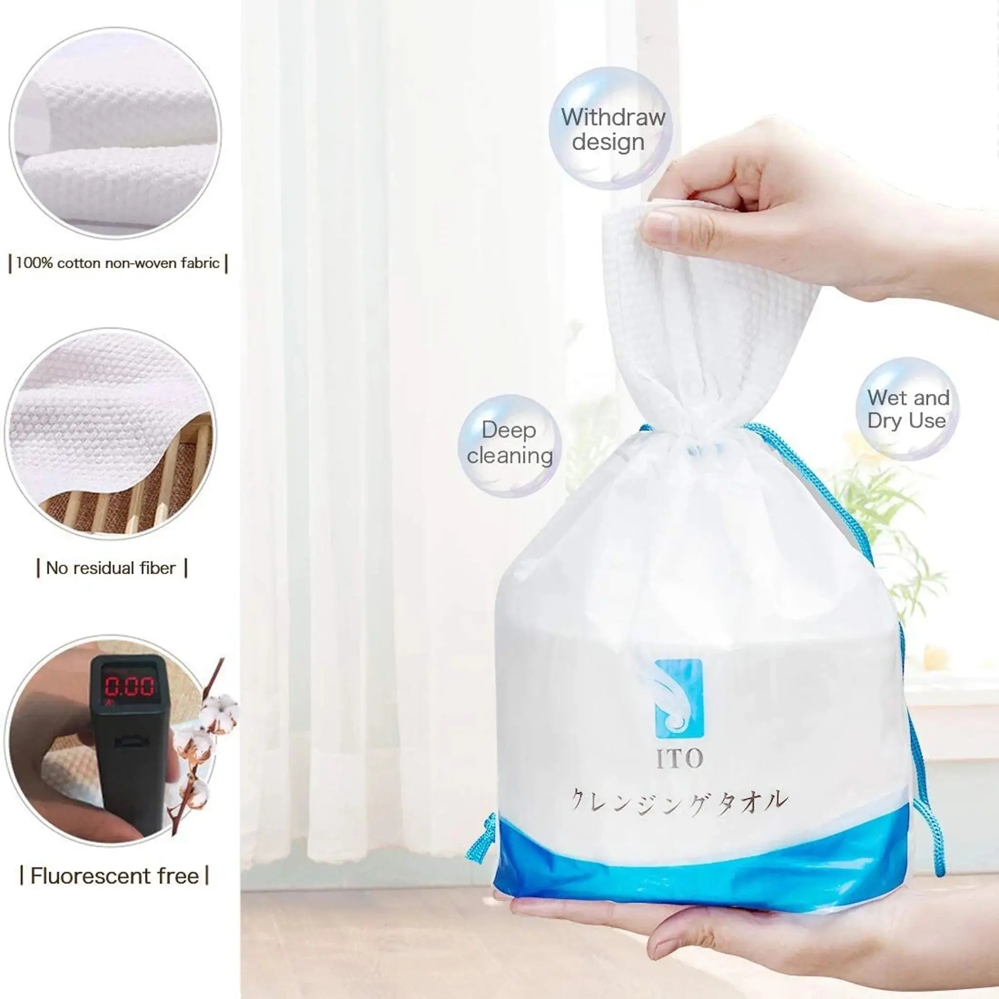 ITO Cleansing Towel Disposable Paper Towel Roll (80 Sheets) by ITO – Skin Care Tool