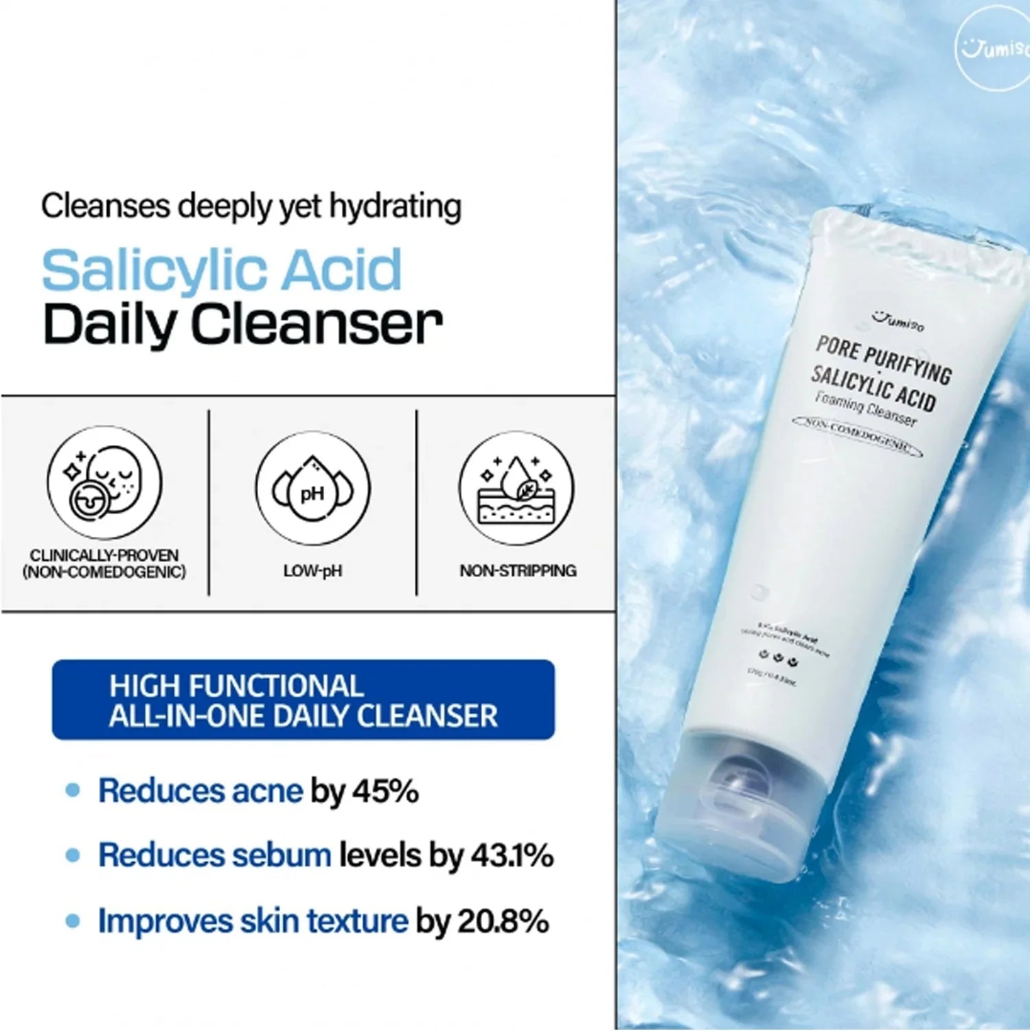 JUMISO Pore Purifying Salicylic Acid Foaming Cleanser 120g by Jumiso – Facial Cleanser