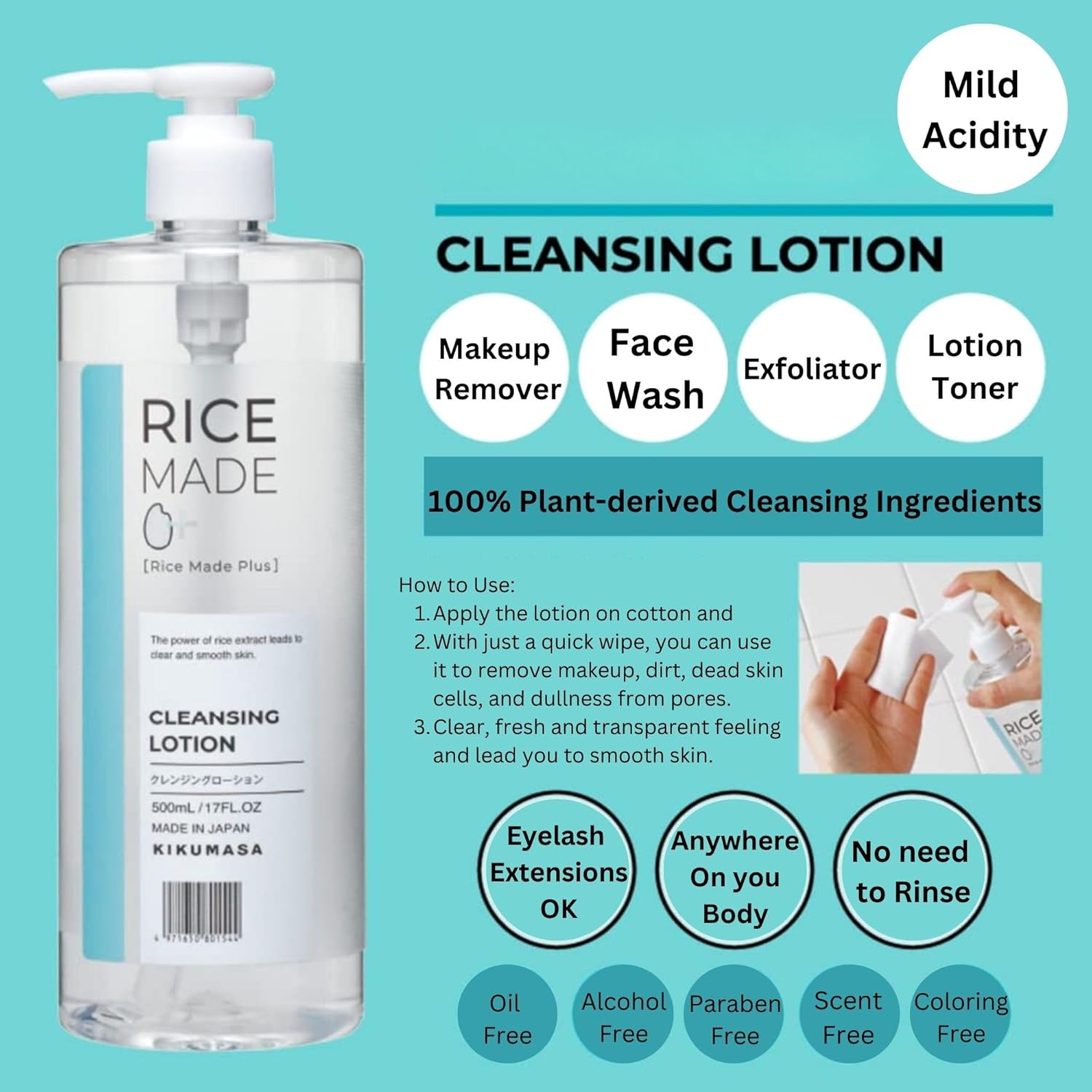 Kikumasamune Rice Made Cleansing Lotion 500ml by Kikumasamune – Makeup Remover