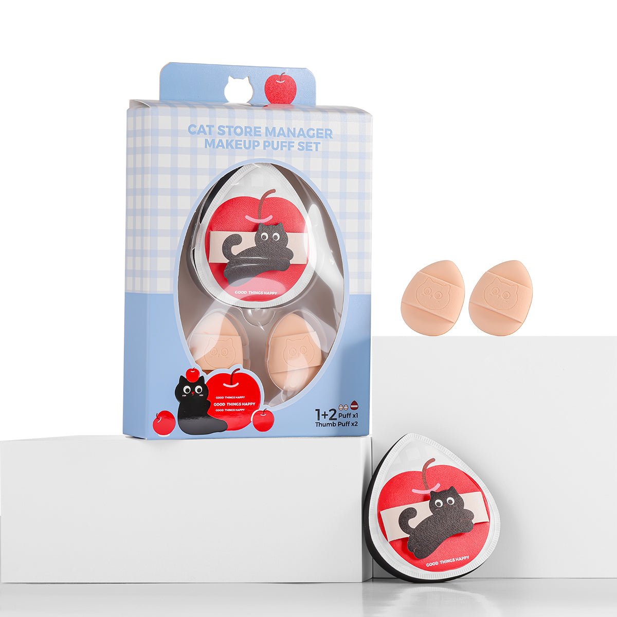 Kiokii Cute Cat Pattern Makeup Puffs Set 3pcs by Kiokii and... – Foundation Tools