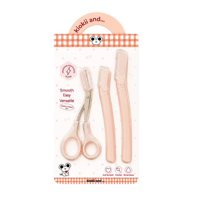 Kiokii Eyebrow Trimming Knife Eyebrow Cutting Combination 3pcs by Kiokii and... – Beauty Tool