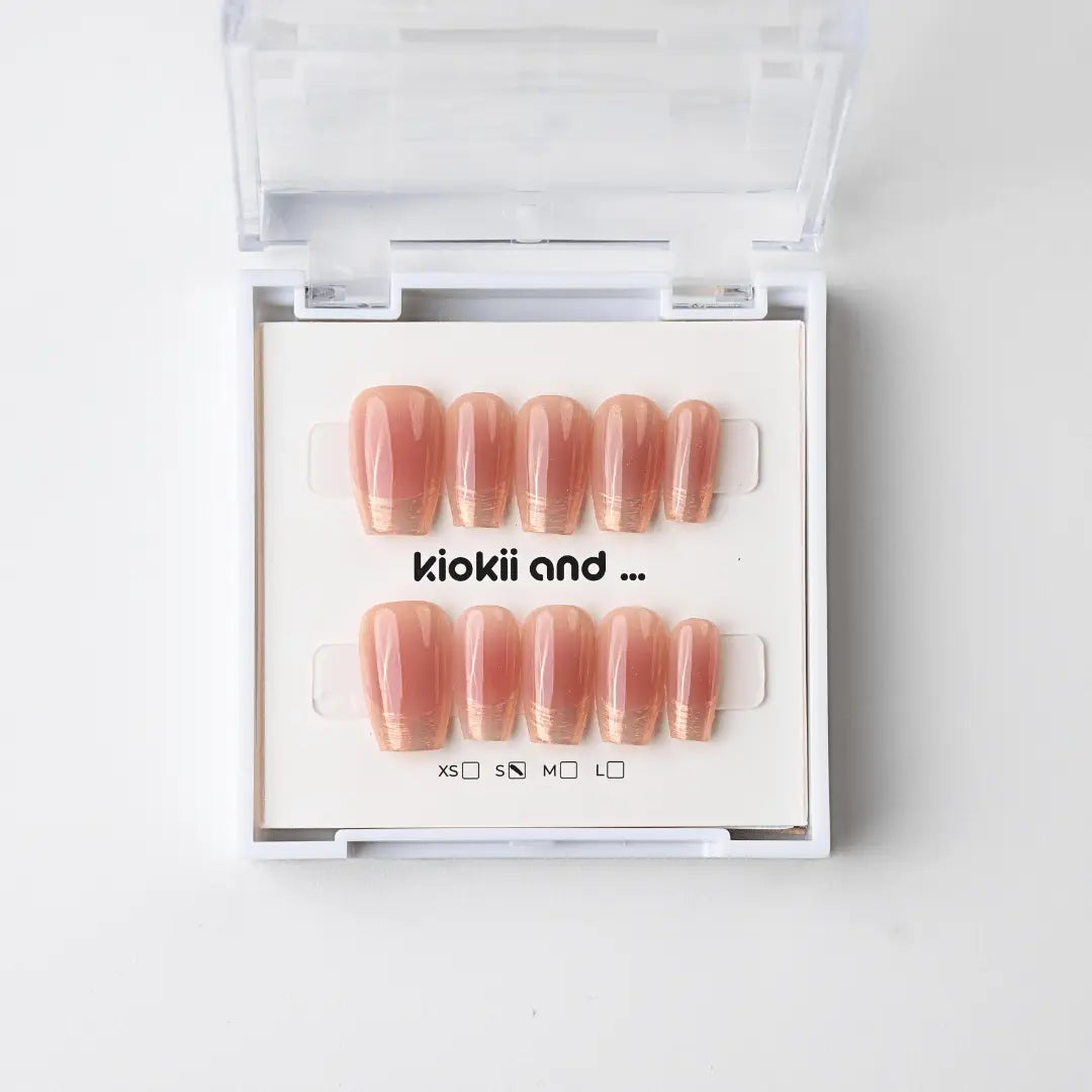 Kiokii Handmade Press - On Nails - Amber Glow by Kiokii and... – Press - On Nails