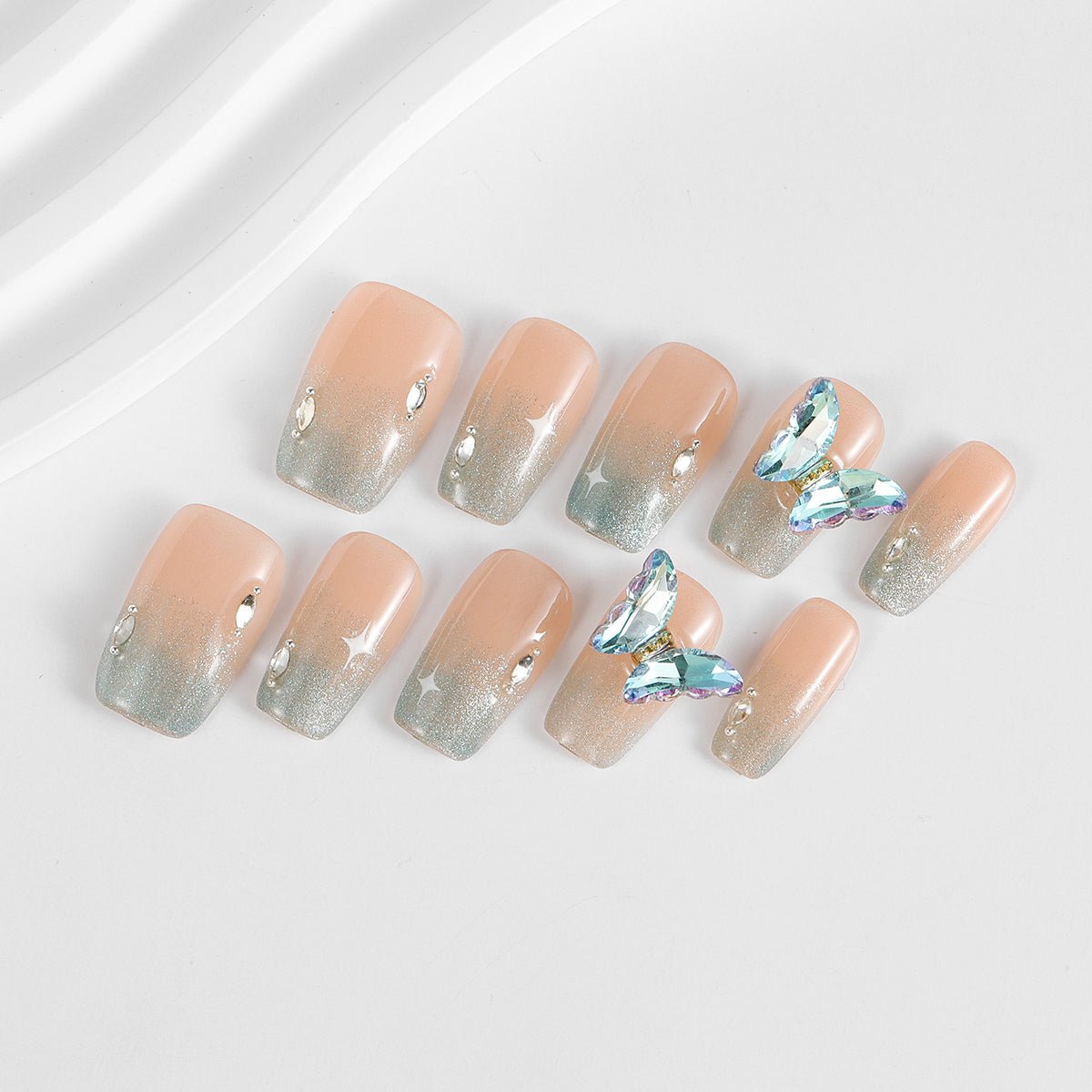 Kiokii Handmade Press - On Nails - Blue Butterfly by Kiokii and... – Nail Art