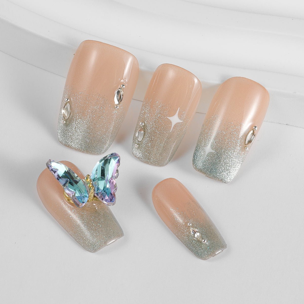 Kiokii Handmade Press - On Nails - Blue Butterfly by Kiokii and... – Nail Art