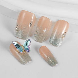 Kiokii Handmade Press - On Nails - Blue Butterfly by Kiokii and... – Nail Art photo