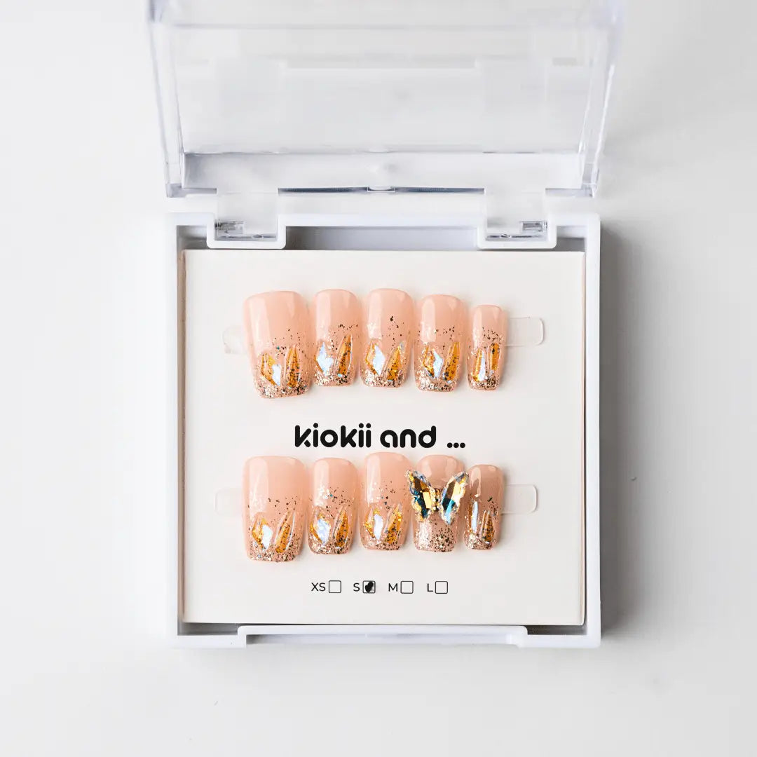 Kiokii Handmade Press - On Nails - Butterfly Glimmer by Kiokii and... – Press - On Nails