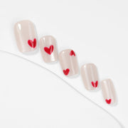 Kiokii Handmade Press - On Nails - Charming Pink Heart Wearable by Kiokii and... – Press - On Nails