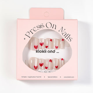Kiokii Handmade Press - On Nails - Charming Pink Heart Wearable by Kiokii and... – Press - On Nails photo