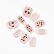 Kiokii Handmade Press - On Nails - Cherry Bloom Delicate Nail Wraps by Kiokii and... – Press - On Nails