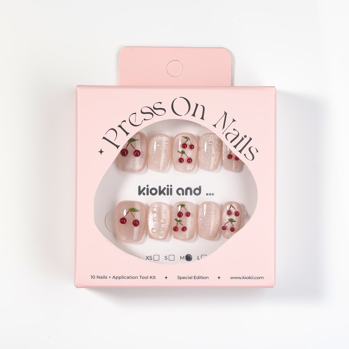 Kiokii Handmade Press - On Nails - Cherry Bloom Delicate Nail Wraps by Kiokii and... – Press - On Nails