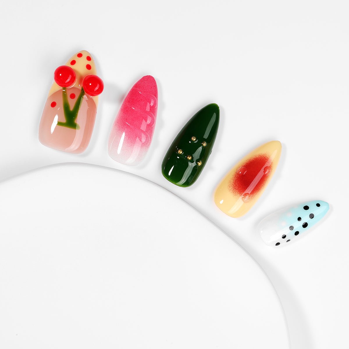 Kiokii Handmade Press - On Nails - CherryBloom Nail Art by Kiokii and... – Press - On Nails