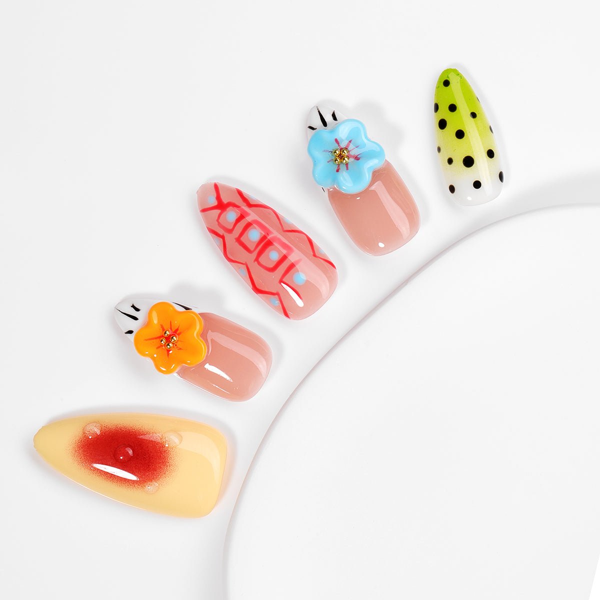 Kiokii Handmade Press - On Nails - CherryBloom Nail Art by Kiokii and... – Press - On Nails
