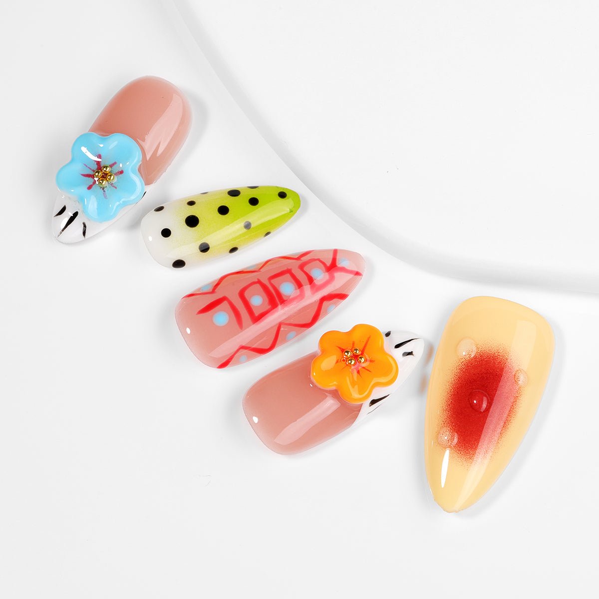 Kiokii Handmade Press - On Nails - CherryBloom Nail Art by Kiokii and... – Press - On Nails