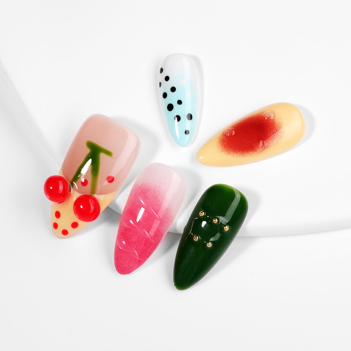 Kiokii Handmade Press - On Nails - CherryBloom Nail Art by Kiokii and... – Press - On Nails
