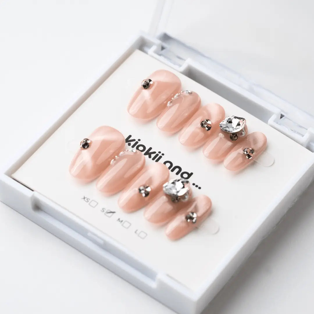 Kiokii Handmade Press - On Nails - Crystal Blush by Kiokii and... – Press - On Nails