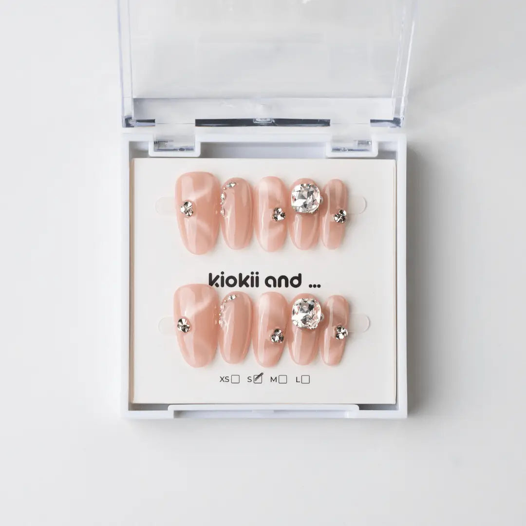 Kiokii Handmade Press - On Nails - Crystal Blush by Kiokii and... – Press - On Nails