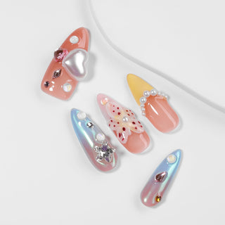 Kiokii Handmade Press - On Nails - Elegant Bloom Nail Art by Kiokii and... – Press - On Nails photo