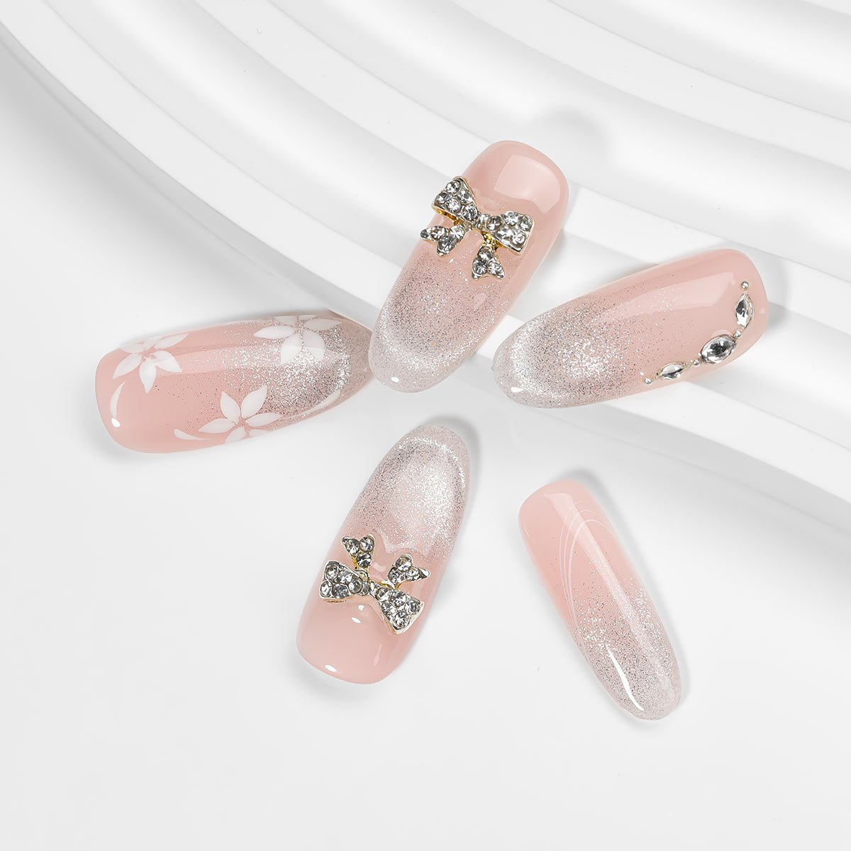 Kiokii Handmade Press - On Nails - Elegant Bloom Nail Set by Kiokii and... – Press - On Nails
