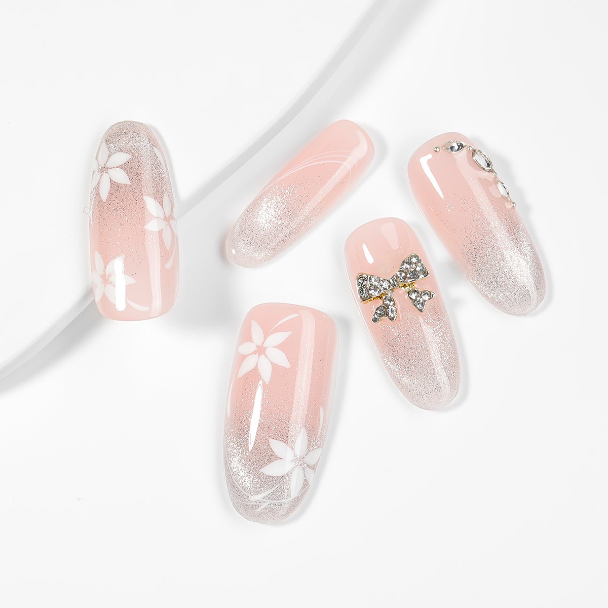 Kiokii Handmade Press - On Nails - Elegant Bloom Nail Set by Kiokii and... – Press - On Nails