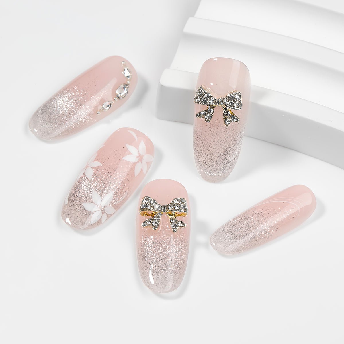 Kiokii Handmade Press - On Nails - Elegant Bloom Nail Set by Kiokii and... – Press - On Nails