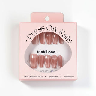 Kiokii Handmade Press - On Nails - Elegant Blush Cat's Eye Nail Set by Kiokii and... – Press - On Nails photo