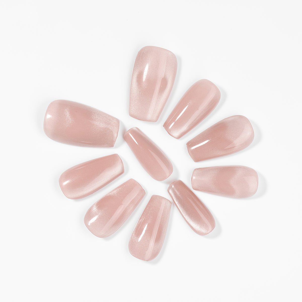 Kiokii Handmade Press - On Nails - Elegant Blush Cat's Eye Nail Set by Kiokii and... – Press - On Nails