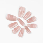 Kiokii Handmade Press - On Nails - Elegant Blush Cat's Eye Nail Set by Kiokii and... – Press - On Nails