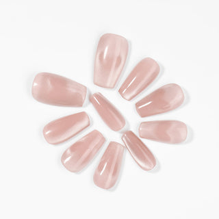 Kiokii Handmade Press - On Nails - Elegant Blush Cat's Eye Nail Set by Kiokii and... – Press - On Nails photo