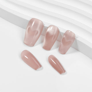 Kiokii Handmade Press - On Nails - Elegant Blush Cat's Eye Nail Set by Kiokii and... – Press - On Nails photo