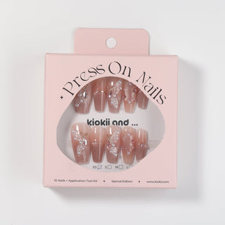 Kiokii Handmade Press - On Nails - Elegant Butterfly Pearl Nail by Kiokii and... – Press - On Nails photo