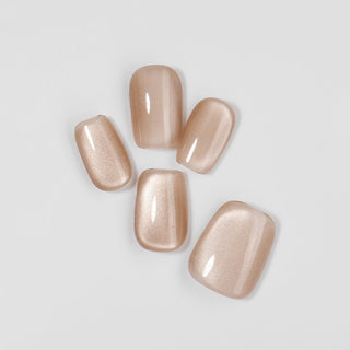 Kiokii Handmade Press - On Nails - Elegant Cat's Eye Bare Nails with Tool Kit by Kiokii and... – Press - On Nails photo