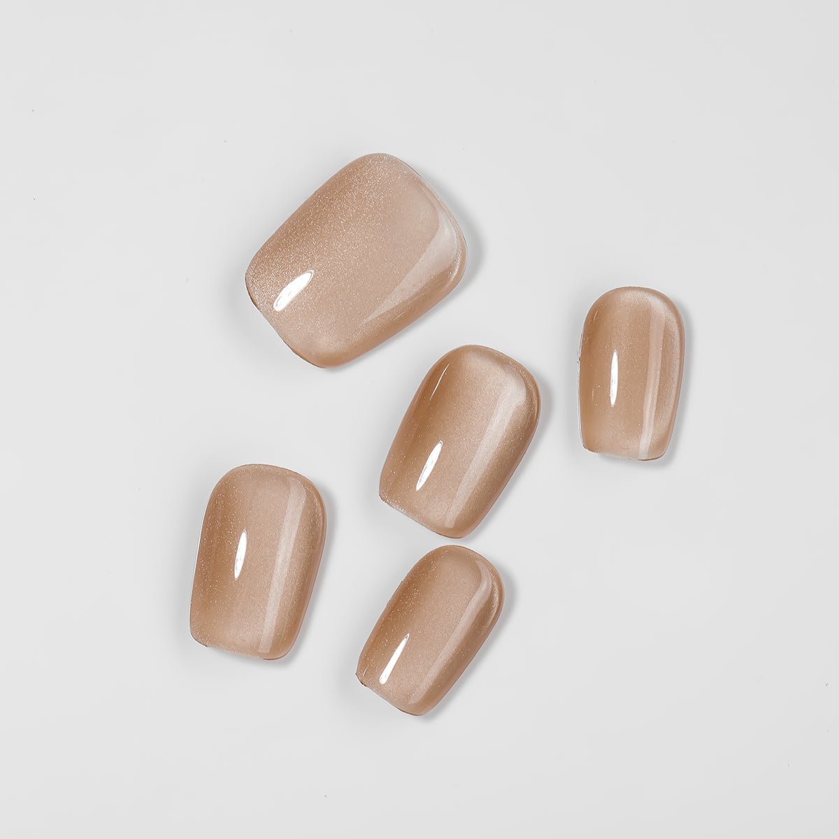 Kiokii Handmade Press - On Nails - Elegant Cat's Eye Bare Nails with Tool Kit by Kiokii and... – Press - On Nails