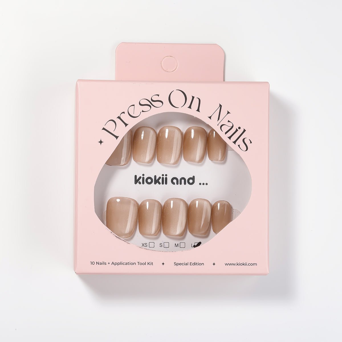 Kiokii Handmade Press - On Nails - Elegant Cat's Eye Bare Nails with Tool Kit by Kiokii and... – Press - On Nails