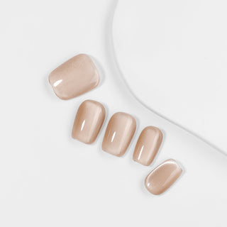 Kiokii Handmade Press - On Nails - Elegant Cat's Eye Bare Nails with Tool Kit by Kiokii and... – Press - On Nails photo