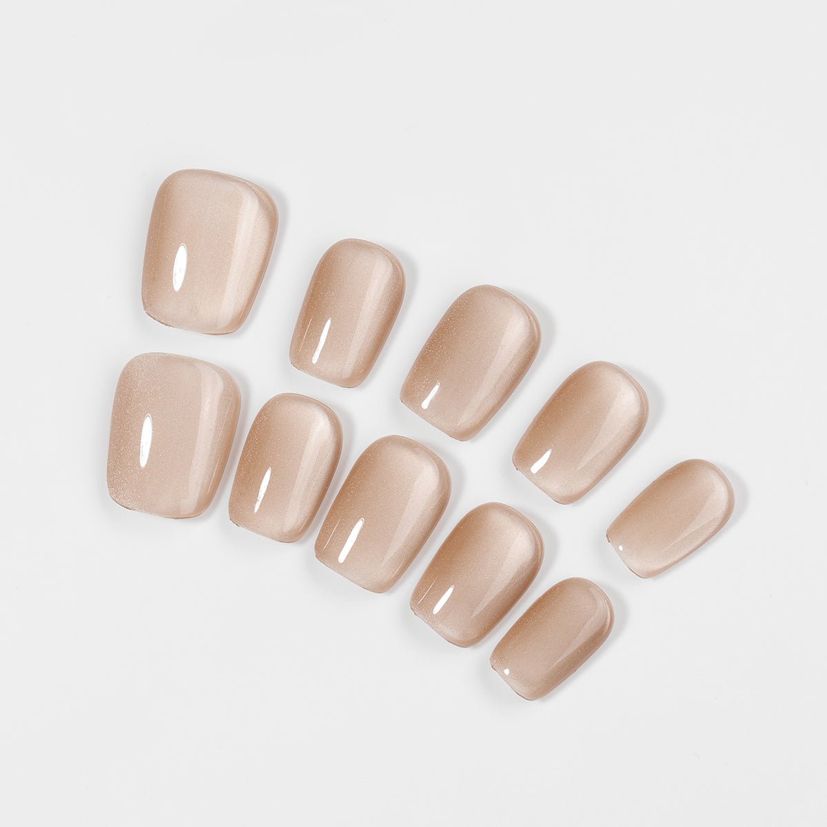 Kiokii Handmade Press - On Nails - Elegant Cat's Eye Bare Nails with Tool Kit by Kiokii and... – Press - On Nails