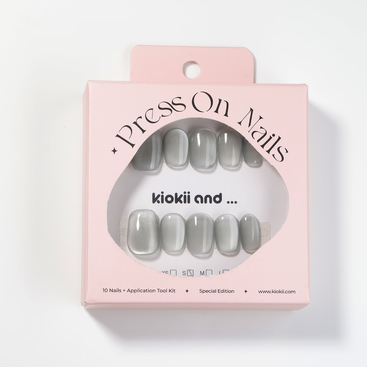 Kiokii Handmade Press - On Nails - Elegant Gray Nail Wraps Pro Kit by Kiokii and... – Press - On Nails