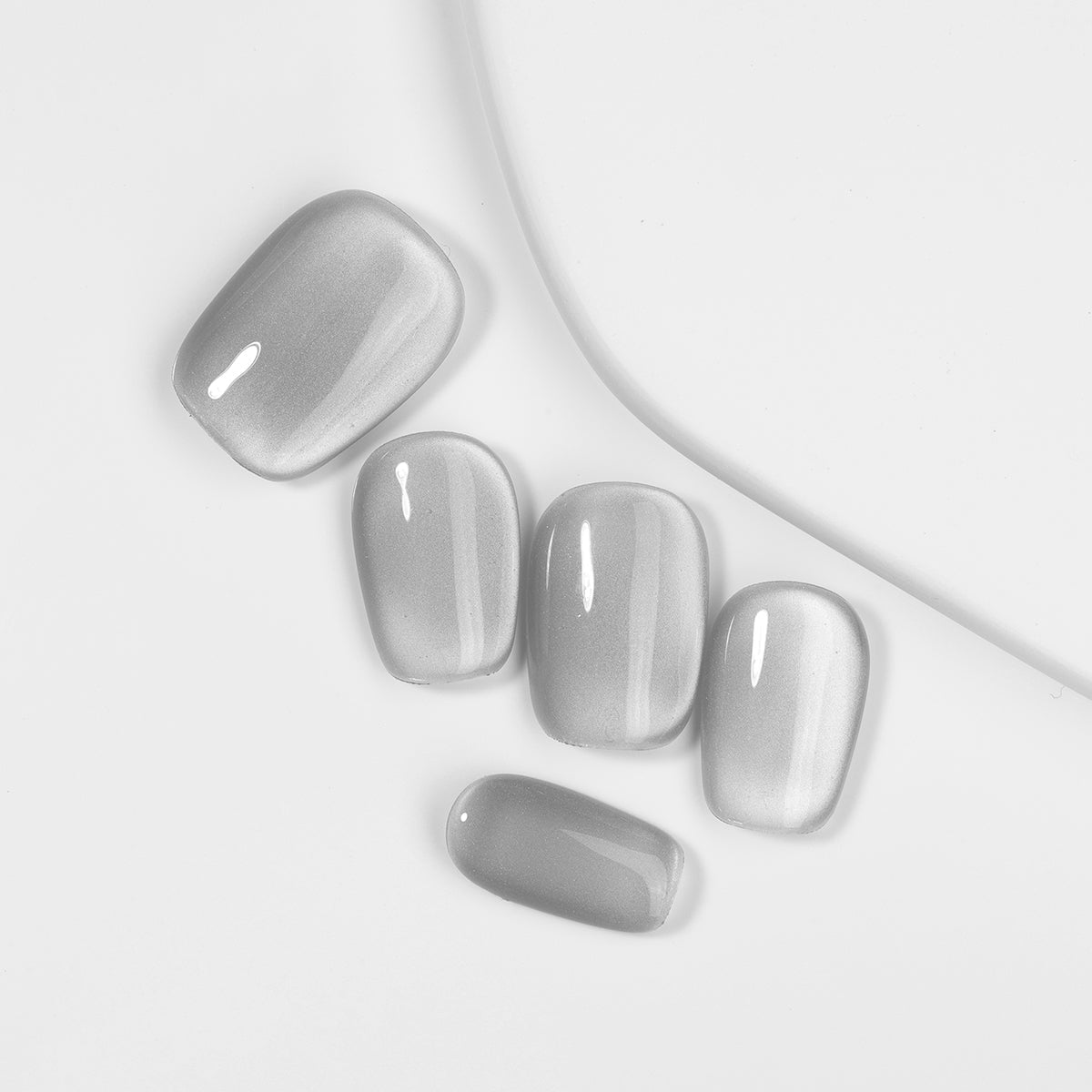 Kiokii Handmade Press - On Nails - Elegant Gray Nail Wraps Pro Kit by Kiokii and... – Press - On Nails