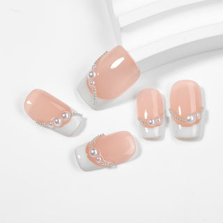 Kiokii Handmade Press - On Nails - Elegant Pearl Chic Nail Wraps by Kiokii and... – Press - On Nails photo