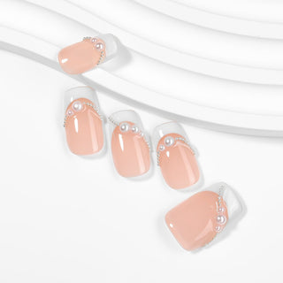 Kiokii Handmade Press - On Nails - Elegant Pearl Chic Nail Wraps by Kiokii and... – Press - On Nails photo