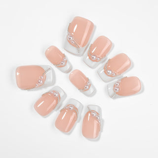 Kiokii Handmade Press - On Nails - Elegant Pearl Chic Nail Wraps by Kiokii and... – Press - On Nails photo