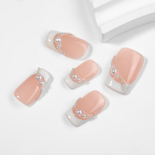 Kiokii Handmade Press - On Nails - Elegant Pearl Chic Nail Wraps by Kiokii and... – Press - On Nails photo