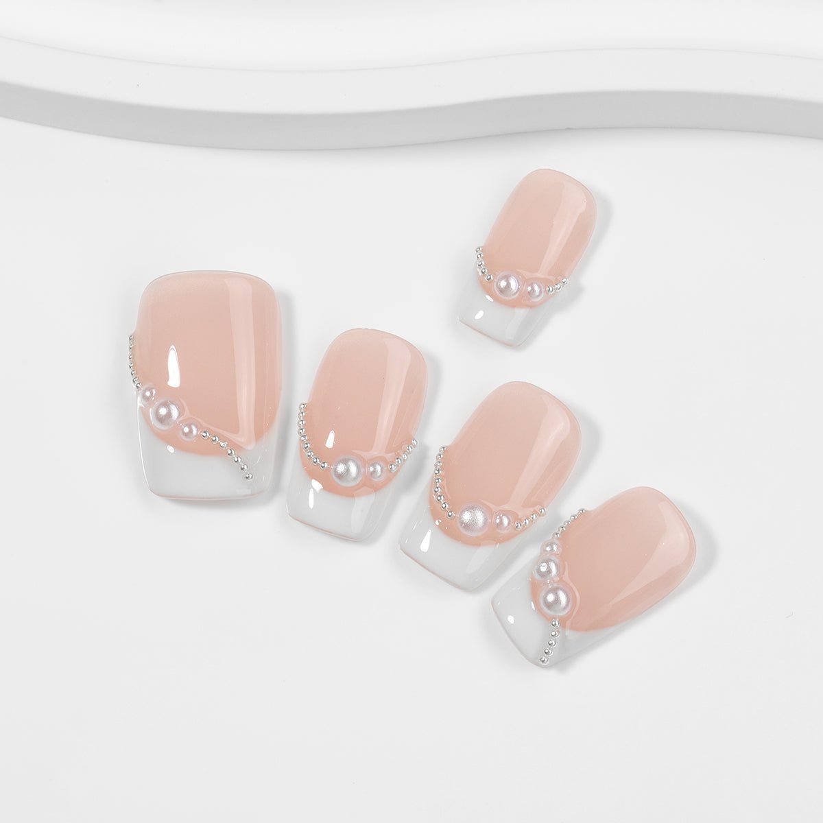 Kiokii Handmade Press - On Nails - Elegant Pearl Chic Nail Wraps by Kiokii and... – Press - On Nails