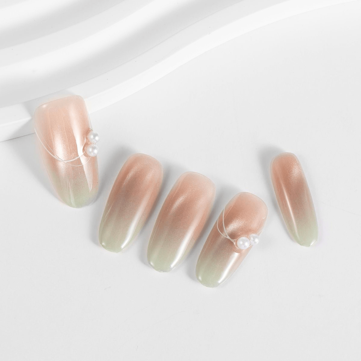 Kiokii Handmade Press-On Nails-Flesh Pink Gradient by Kiokii and... – Nail Art